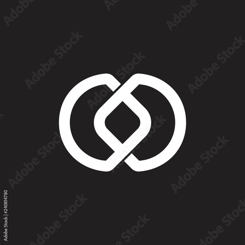 abstract linked letter d logo vector
