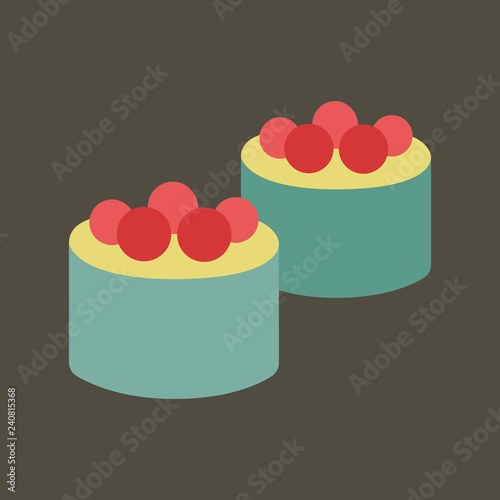 Silhouette icon tobiko sushi