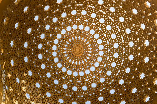 Detail of gazebo sun shade at Muttrah Corniche, Muscat, Oman