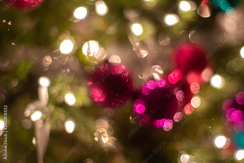 Defocused Christmas tree ornaments for use as background Defocused Christmas tree ornaments for use as background