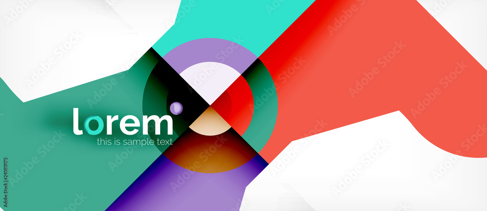 Colorful trendy geometric shapes background