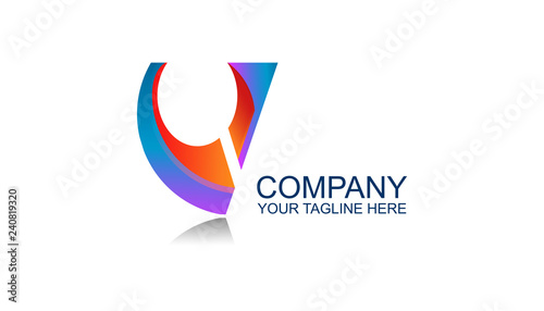 Letter V logo template, creative apps vector illustration