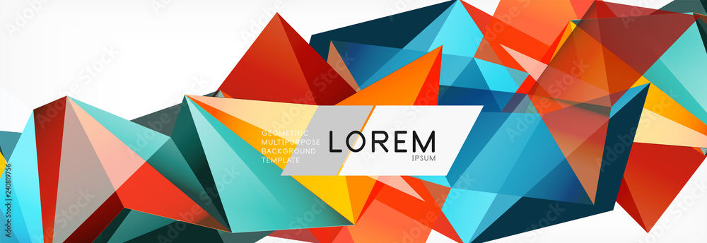Triangle 3d polygonal art style. Future geometric design. Vector geometry futuristic illustration Triangle 3d polygonal art style. Future geometric design. Vector geometry futuristic illustration