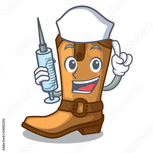 Nurse cowboy boots isolated in the mascot