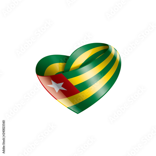 togo flag, vector illustration on a white background.