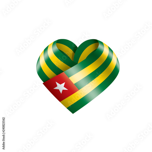 togo flag, vector illustration on a white background.