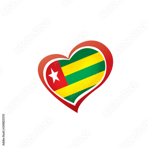 togo flag, vector illustration on a white background.