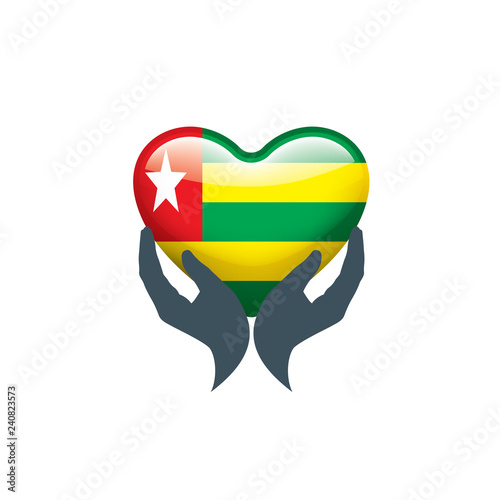 togo flag, vector illustration on a white background.
