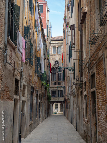 Venice  Italy. Views through the narrow pedestrian street of the town