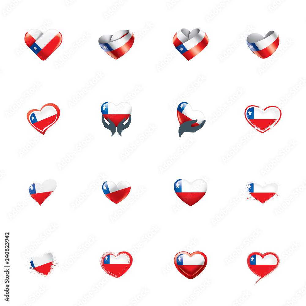 Chile flag, vector illustration on a white background. Chile flag, vector illustration on a white background.