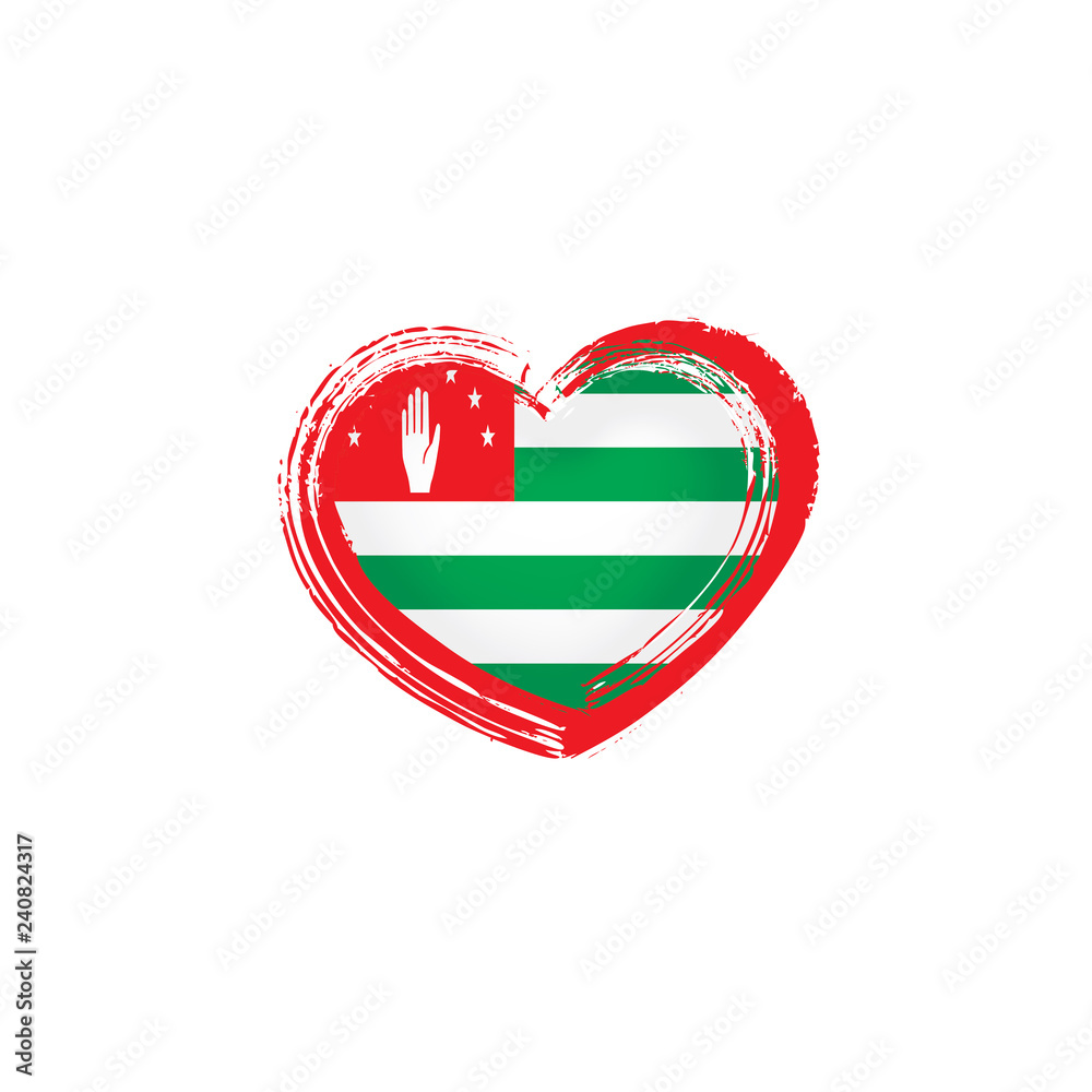 Obraz premium Abkhazia flag, vector illustration on a white background.