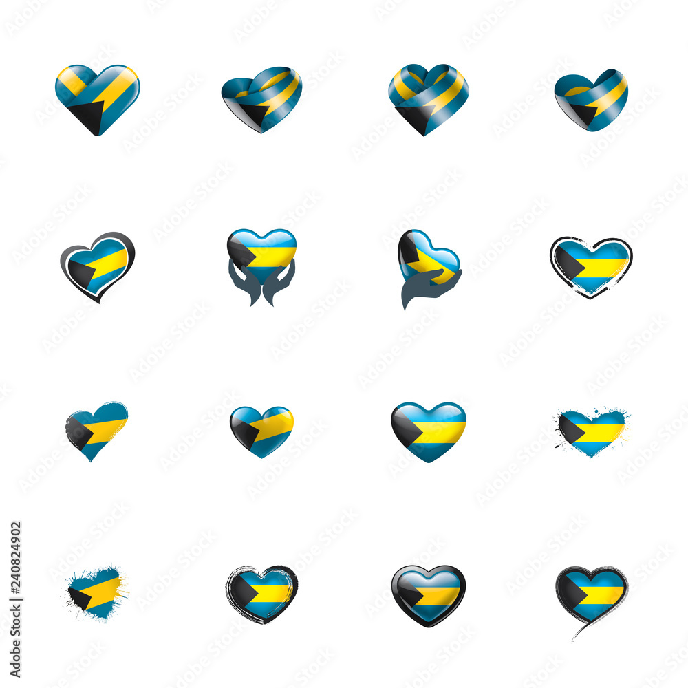Bahamas flag, vector illustration on a white background Bahamas flag, vector illustration on a white background