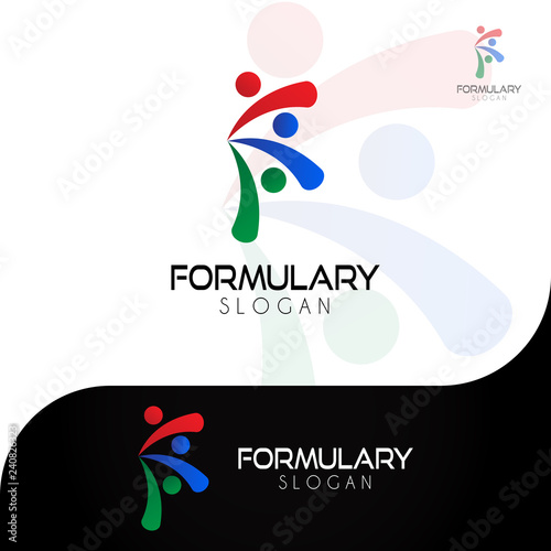 This logo illustrates the letter F. This logo is good for use by companies engaged in the pharmaceutical field or other fields engaged in the manufacture of drugs in the health field. 