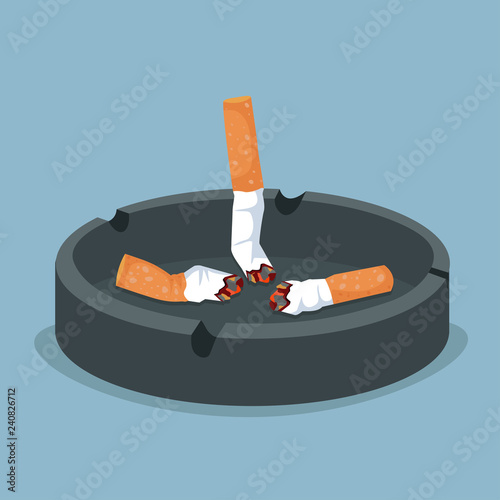 Cigarette in ashtray vector