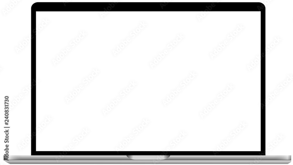 Laptop with blank screen isolated on white background, Vector Laptop with blank screen isolated on white background, Vector