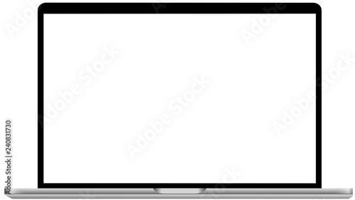 Laptop with blank screen isolated on white background, Vector