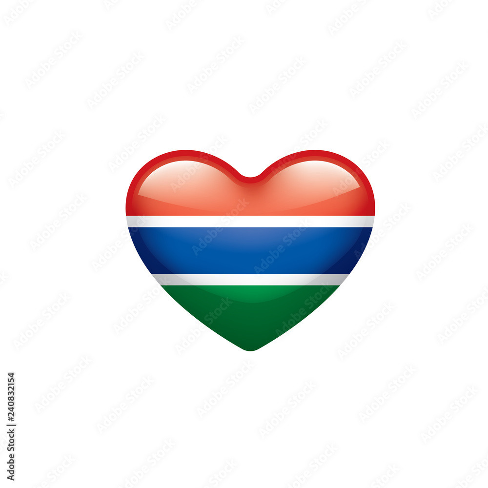 Gambia flag, vector illustration on a white background Gambia flag, vector illustration on a white background