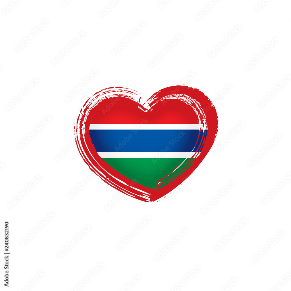Gambia flag, vector illustration on a white background Gambia flag, vector illustration on a white background