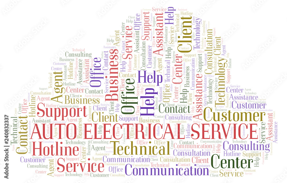 Obraz premium Auto Electrical Service word cloud.