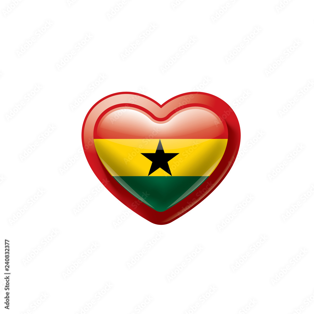 Ghana flag, vector illustration on a white background