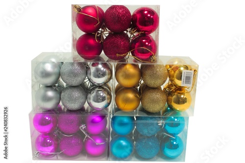 Christmas balls for decorate trees and house