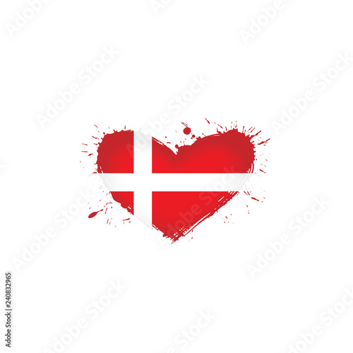 Denmark flag  vector illustration on a white background