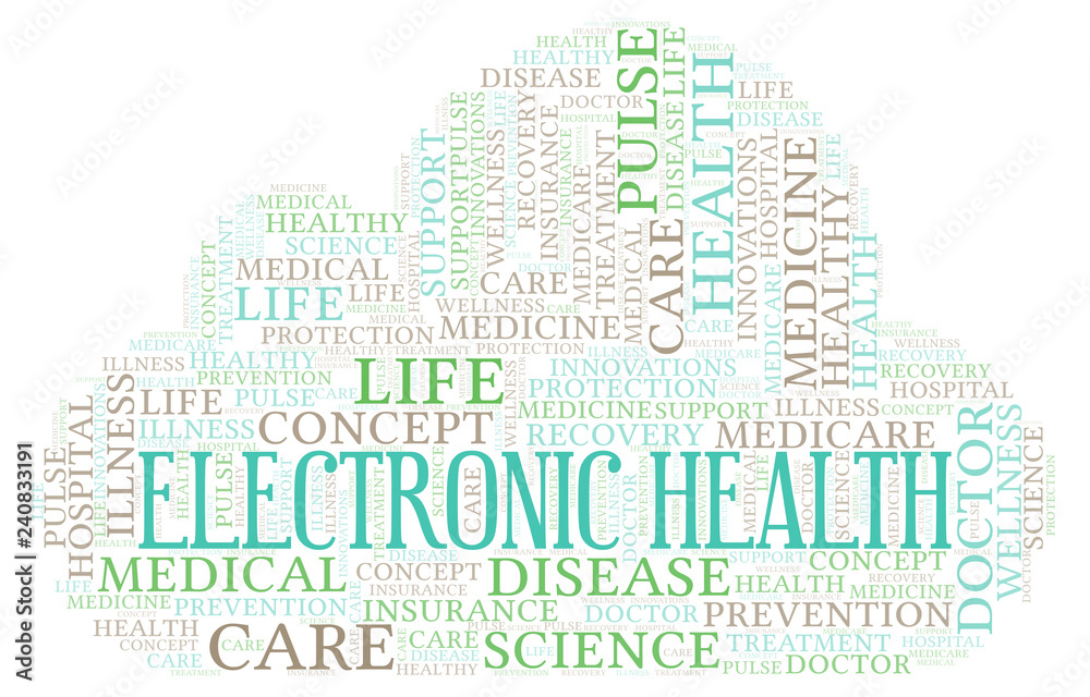Obraz premium Electronic Health word cloud.