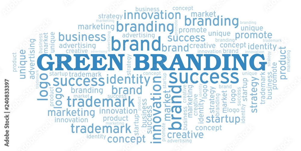 Obraz premium Green Branding word cloud.