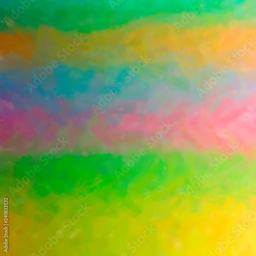 Illustration of abstract Green, Yellow, Green And Red Dry Brush Oil Paint Square background.