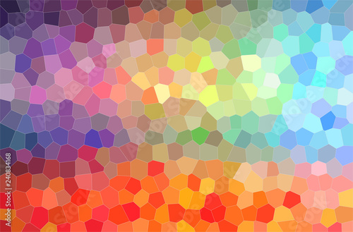 Wallpaper Mural Abstract illustration of orange and blue bright little hexagon background. Torontodigital.ca