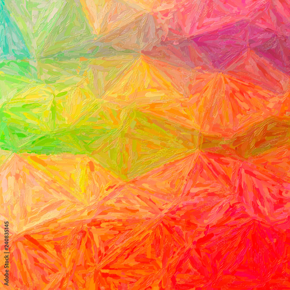 Obraz premium Illustration of red, green and blue large color variation impasto square background.