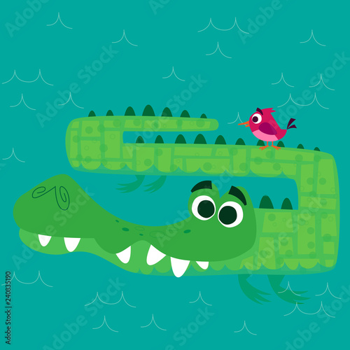 Crocodile nageant