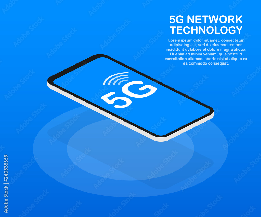5G network wireless systems and internet. Communication network. Vector illustration. 