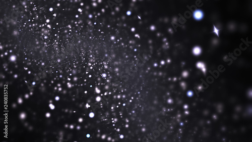 Abstract silver sparkles. Fantasy holiday background. Digital fractal art. 3d rendering. © Klavdiya Krinichnaya