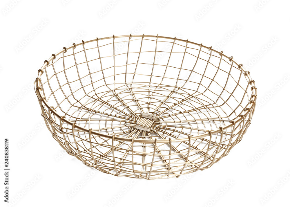 Obraz premium Golden basket on white background
