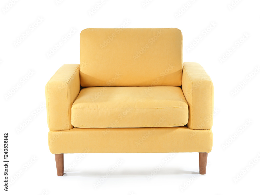 Fototapeta premium Stylish armchair on white background