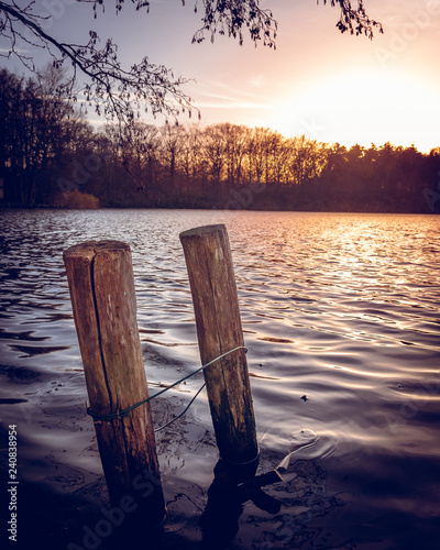 lakeside sunset