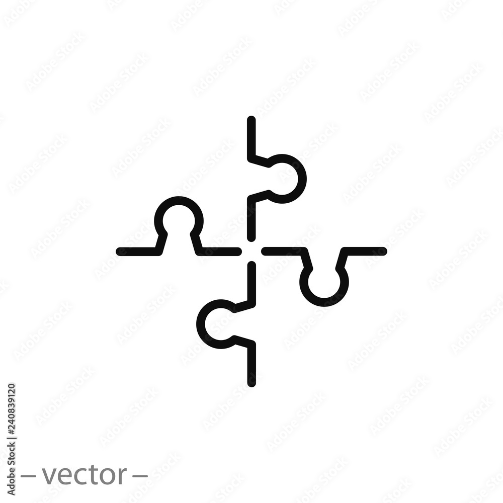 Puzzle, icon, line sign vector illustration of Eps10 Puzzle, icon, line sign vector illustration of Eps10