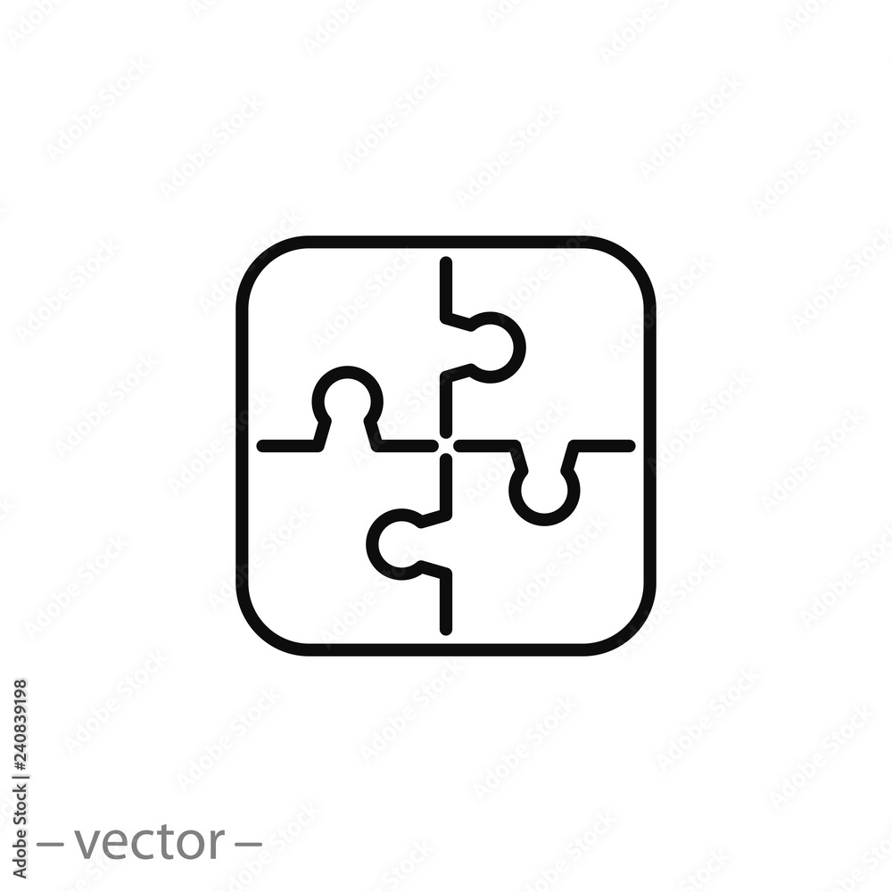 Puzzle, icon, line sign vector illustration of Eps10 Puzzle, icon, line sign vector illustration of Eps10