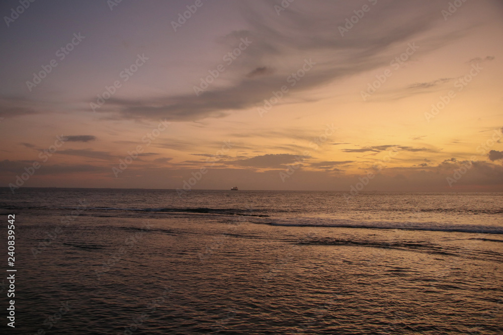 Simple Sunset over the Indian Ocean Horizon