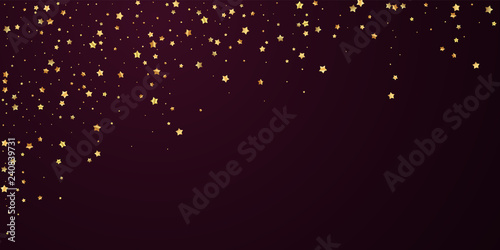 Gold stars random luxury sparkling confetti. Scatt
