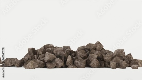 The stone heart is broken. 3D rendering.