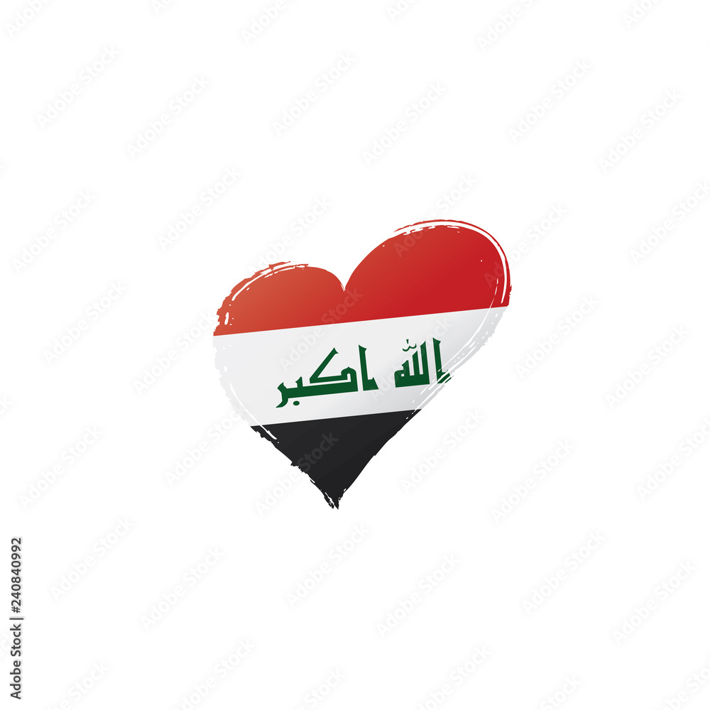 Iraqi flag, vector illustration on a white background Iraqi flag, vector illustration on a white background