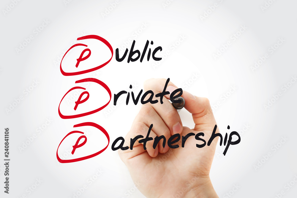 Fototapeta premium PPP - Public-private partnership acronym with marker, business concept background