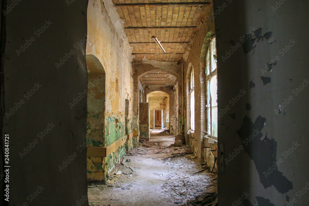 Obraz premium Ruins of Beelitz-Heilstätten Lost place Berlin Brandenburg;