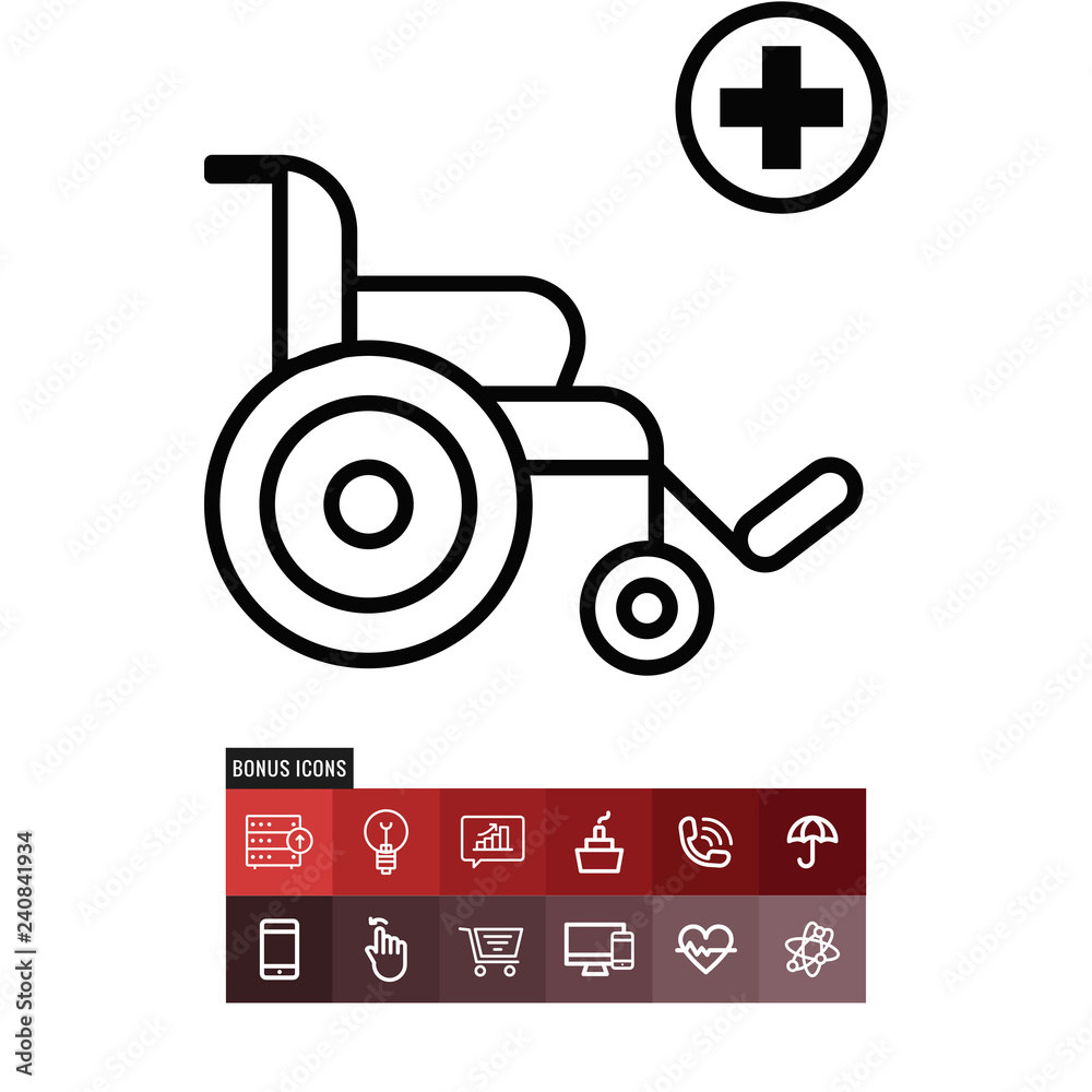 Wheelchair vector icon Wheelchair vector icon