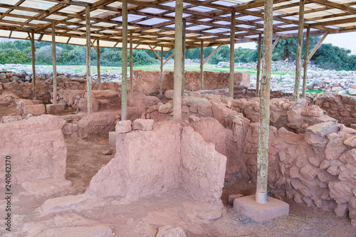 Palaikastro Greece 12-18-2018. Ruins of antique Minoan city of Roussolakkos near Palaikastro in Crete Greece. photo