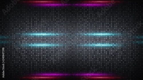 Wallpaper Mural Techno Color Lines on Black Matrix 4K Loop features colorful animated particles lines animating across and black and gray animated checkered background Torontodigital.ca