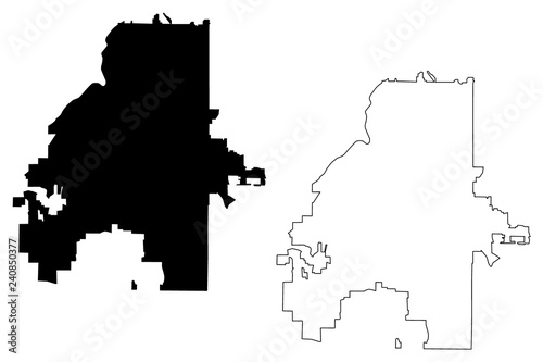 Atlanta City (United States cities, United States of America, usa city) map vector illustration, scribble sketch City of Atlanta map