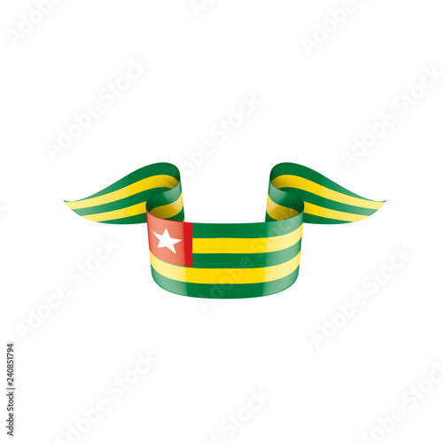 togo flag, vector illustration on a white background.